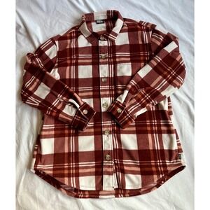 Eddie Bauer Women's Plaid Fleece Button Up Shirt Jacket M